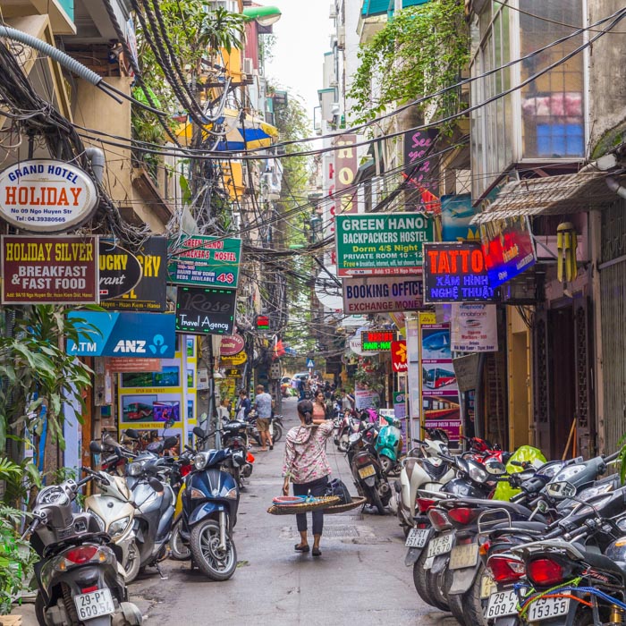 Vietnam, Hanoi, Straße, Motrorrad